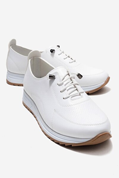 CCWAY AYAKKABI Pantofi pentru femei Kum cu imprimeu cu talpă moale PIELE ALBĂ