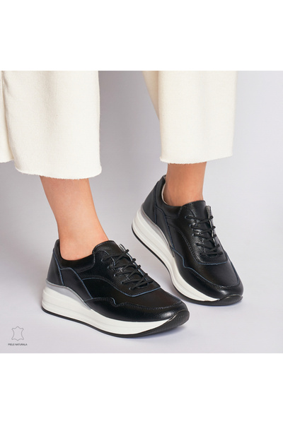 ANGEL BLUE Women's Casual Shoes Made of Natural Leather Multicolor CRL1234 Black