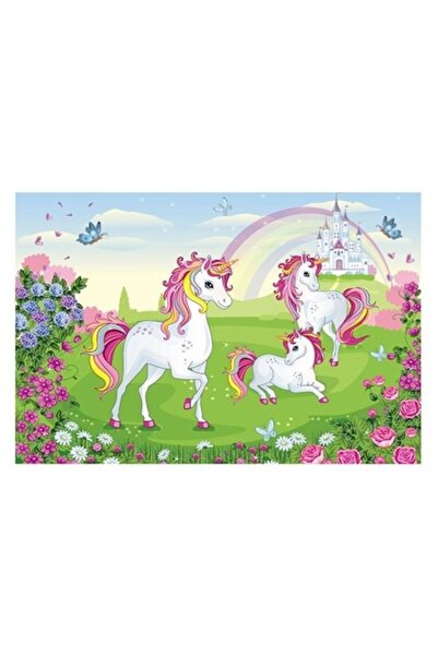 Trefl Puzzle „3 Unicorni si Castelul Curcubeu”, 104 piese, pentru copii, Tref...