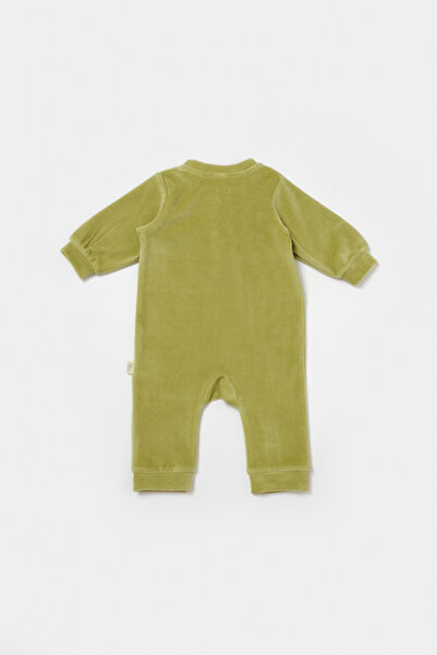BabyCosy Elephant Jumpsuit with long sleeves made of 80% cotton and 20% polyester - Green, 12-18 Months