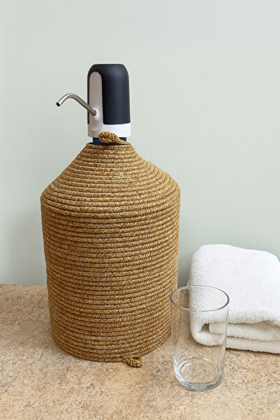 MaVaux Natura Bottle Cover Jute Straw Look, Bottle Cover with Bow Pattern