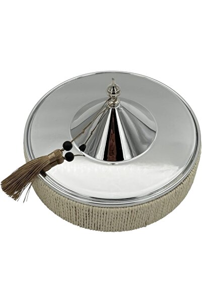 B&D B & D 3-piece Decorative Chrome Serving Bowls with Tassels and Jute-wrapped Base