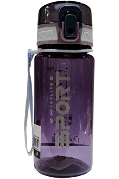 B&D Sports Water Bottle, 450 ml, Purple, Flip-Top Lid with Lock