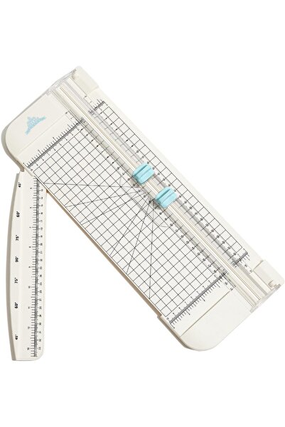 JIELISI A4 12-inch Paper Cutter Portable Trimmer with Safety Guard & Side Ruler (White)