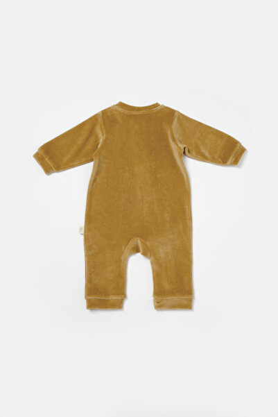 BabyCosy Elephant Jumpsuit with Long Sleeves, 80% Cotton and 20% Polyester - Mustard, 12-18 Months