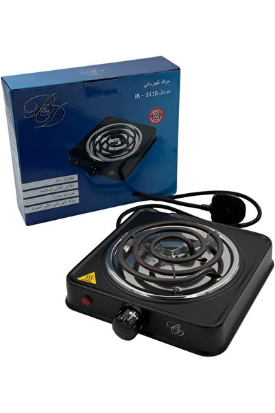 B&D Single Electric Hot Plate, Model JB-3118, 1000W, Black