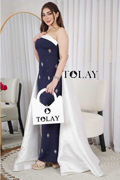 tolay فستان ماسك مرصع كريستال