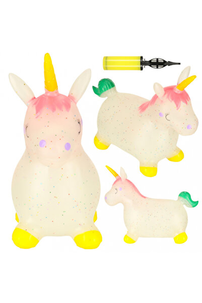 Ikonka Jumper gonflabil pentru copii Unicorn, din cauciuc moale si flexibil, ...