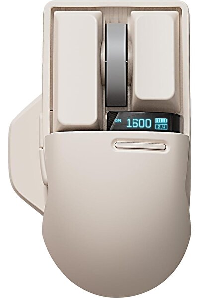 LOFREE Touch PBT Wireless Mouse — 4000 DPI OLED, Bluetooth/2.4G/Wired (Tofu Pink)