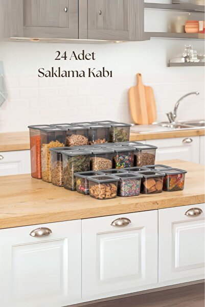 Mustran 24-Piece 3 Size Jar Set & Storage Container & Food Container 8X650/1300/1900 ml (40-Piece Label Gift)