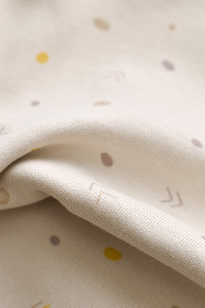 BabyCosy Set of 2 long-sleeved unisex baby party bodysuits -100% cotton - Cream with polka dots, BabyCos