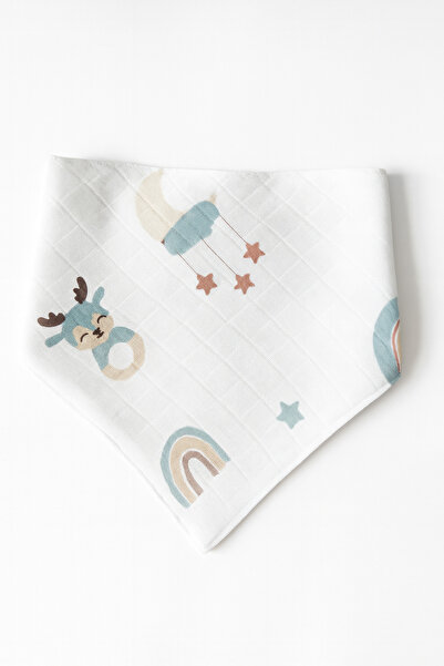 nelcollection Muslin Stroller/Car Seat Cushion, 100% Cotton, with Bib Gift