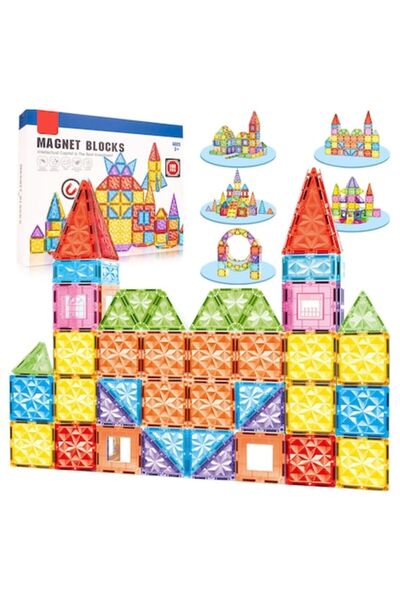 SOLTOY Set of 100 magnetic educational and creative building pieces for children, SOLTOY® Magnet Blocks