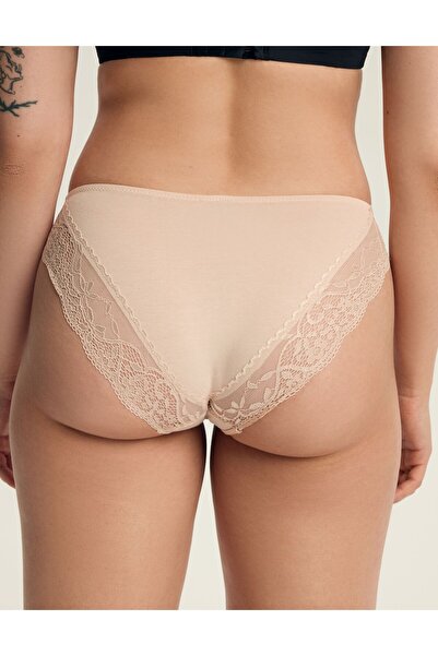 ESOTIQ Women's High Waist Panties 2-Pack Set Cotton & Elastane Brazilian Briefs with Floral Lace | Patri