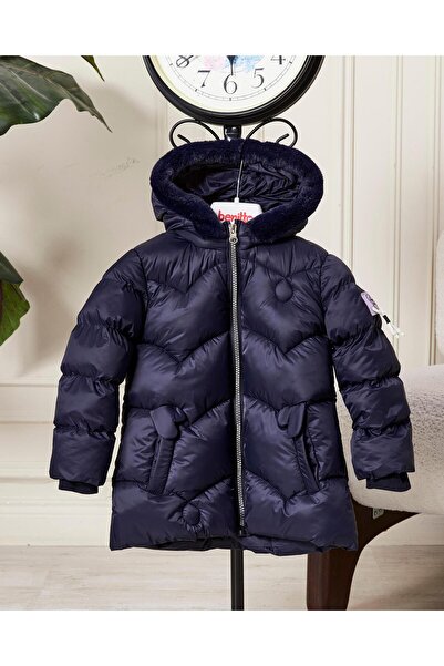 Benittokids Baby Girl Hooded Zippered Puffer Coat 51351