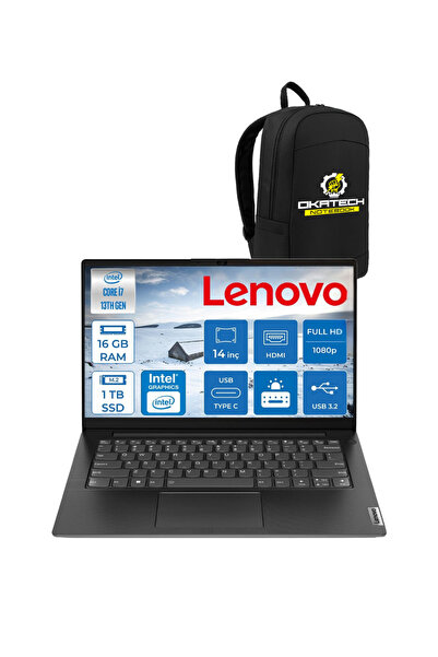 LENOVO V14 GEN4 IRU CORE I7 13620H 16 GB RAM 1 TB SSD 14” FULLHD WİN11PRO NOTEBOOK + OKATECH ÇANTA