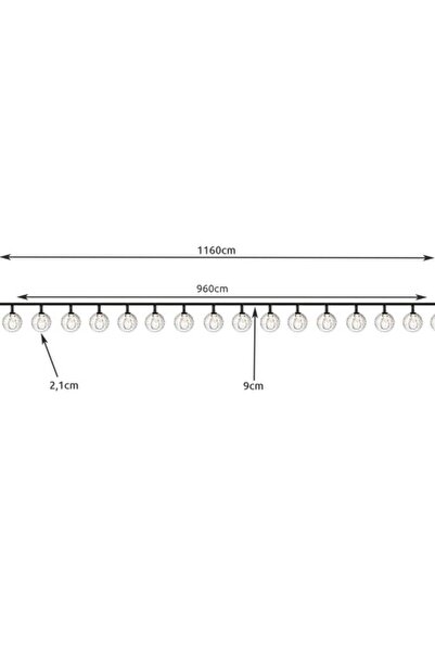 UBX Solar panel garland, 12 m, warm white, waterproof IP44, 8 lighting modes