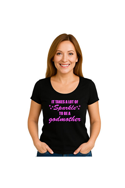 OEM Tricou dama E nevoie de multă strălucire ca să fii nașă, roz