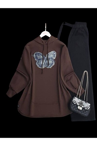 ŞAHİN TESETTÜR GİYİM KOT KELEBEKLİ RAHAT KALIP TUNİK 5645