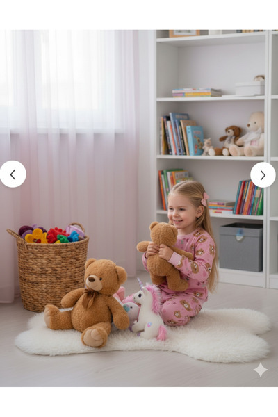 Arya Nisa Kids Girl's Fleece-Lined Winter 100% Cotton Pink Bear Printed Pajama Set