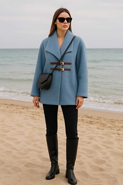 MODA kemer detaylı buklet kaban,kemerli zara buklet kaban,zara buklet kaban