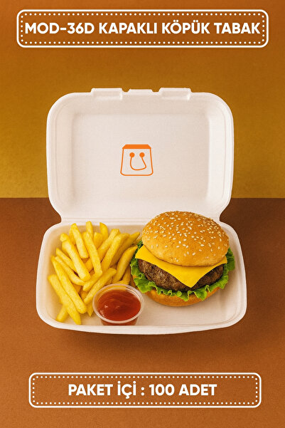Öztürk ambalaj Mod-36D Beyaz Köpük Tabak Geniş 100 Adet