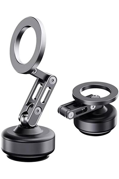 Generic Vacuum Suction Magnetic Phone Holder X93 (Gray) - 360° Rotating Magnetic Bracket for Glass & Dashbo