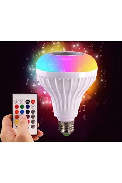 Rabelix Online Marketing 500 Lümen Bluetooth Hoparlörlü, RGB LED Işıklı Lamba, Uzaktan Kumandalı Müzik Çalar Ampul,Aydınlatma