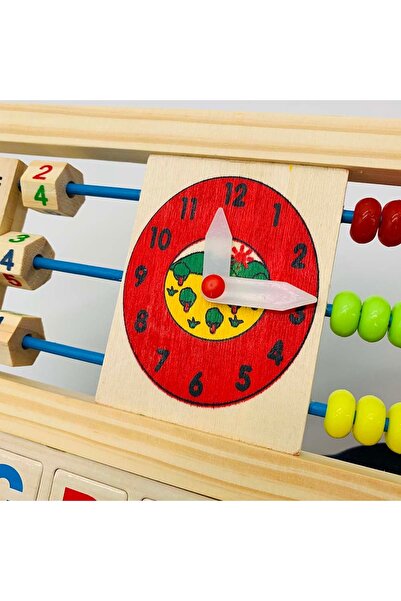 RCO Tabla educativa magnetica din lemn 5 in 1 cu alfabet, cifre, abac si ceas, 45x38.5 cm
