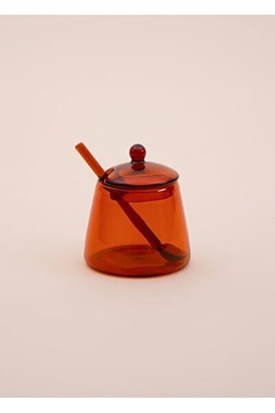 RİVO HOME DECOR Glass Jam Bowl Amber 10 cm