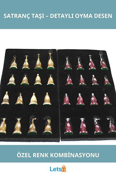 Letsii Special Design Handmade Wooden Chess Piece Set 32 Pieces