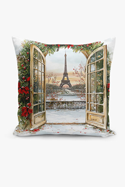 Filamente Double-Sided Digital Print Throw Pillow Cover New Year / Winter Landscape / Christmas Patterned