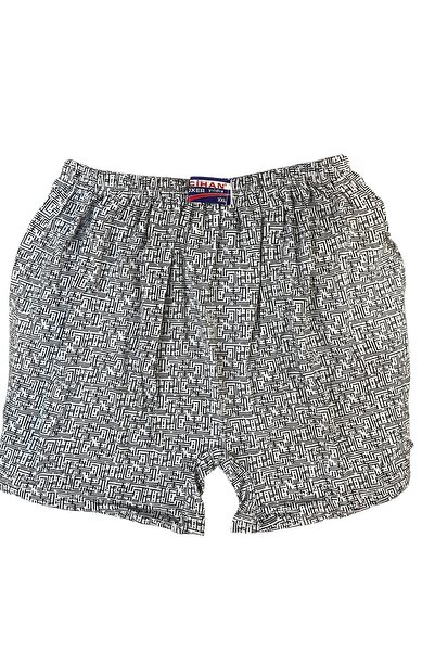 Çeşme Home Cihan Men's 100% Cotton Patterned Woven Boxer Shorts – Black and White