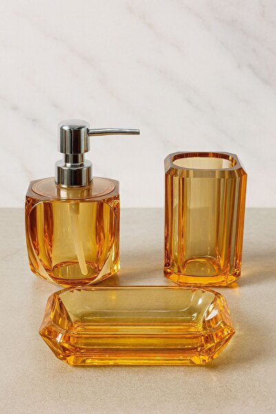 YzHome 3 Parça Lüks Akrilik Banyo Seti Takımı Sıvı Sabunluk