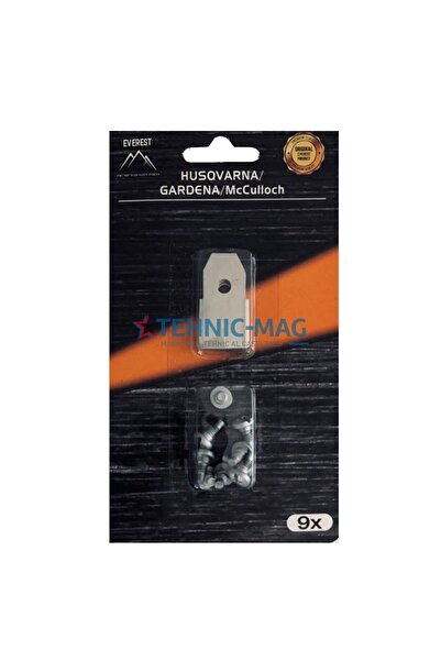 Everest Set of 9 Replacement Blades for Robot Lawn Mower - Husqvarna, Gardena, McCulloch, 35 mm