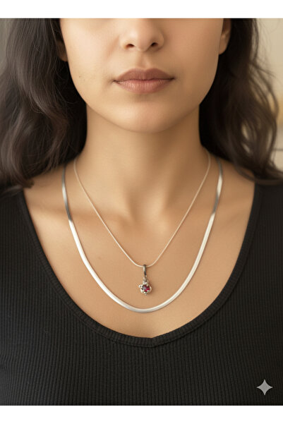 Jewerly قلادة نسائية إيطالية رمادية اللون على شكل جمجمة وقلب من الفولاذ مكونة...