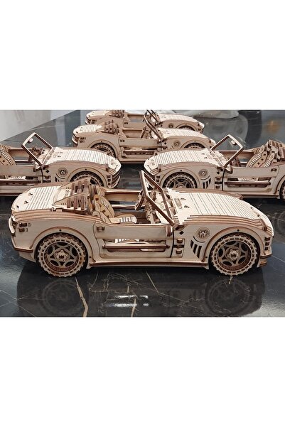 alitowood Maket Araba, Üstü Açık Ahşap Araba modeli, Dekoratif, Masaüstü, Hat...
