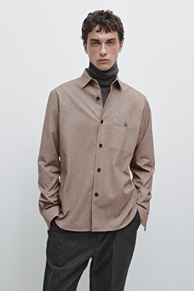 Massimo Dutti Cepli melanj ince gömlek ceket