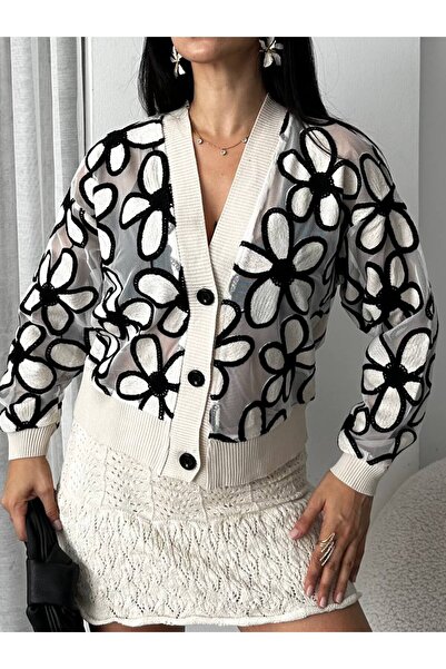 SÜZENE BUTİK SÜZENE DETAYLI TÜL HIRKA