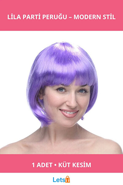 Letsii Purple Short Blunt Hair Party Wig for Special Occasions