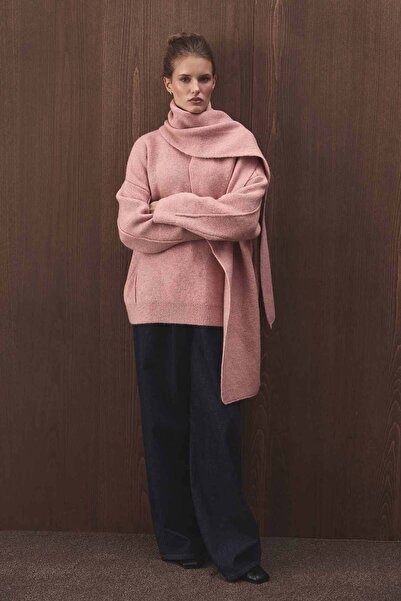 Hooopstore Soft Textured Soft Pink Scarf