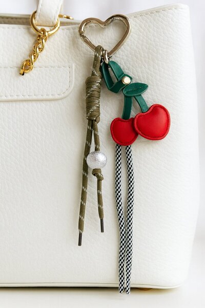 TAKIŞTIR Mixed Color Cherry Figured Bag Charm/ Keychain