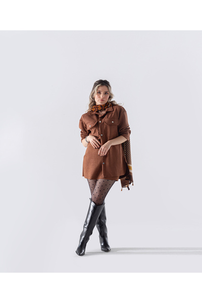 MODA Süet Kumaş Şort Etekli Takım