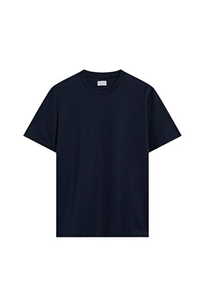 huitich Cotton Short Sleeve T-Shirt - Navy Blue, Size XL