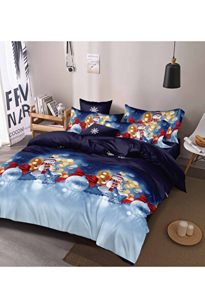 Truva Grup Set Lenjerie de Pat din Finet „Vis de Crăciun” – 6 Piese, Imprimeu Festiv, 100% Finet Moale