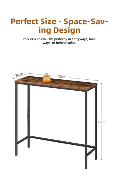 ULHYC 75cm Narrow Console Table, Extra Long Thin Entryway & Hallway Table, Modern Sofa Table or Display