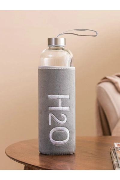 Tohana H2O Glass Flask with Plush Cover 600 ml