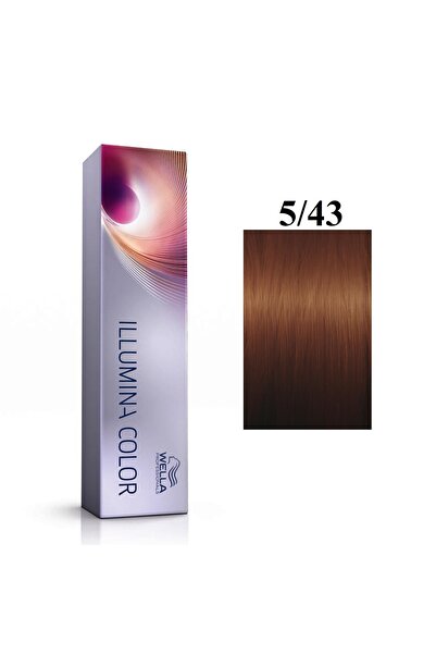 Wella Professionals , Illumina Color, Permanent Hair Dye, 5/43 Light Chestnut Golden Red, 60 ml