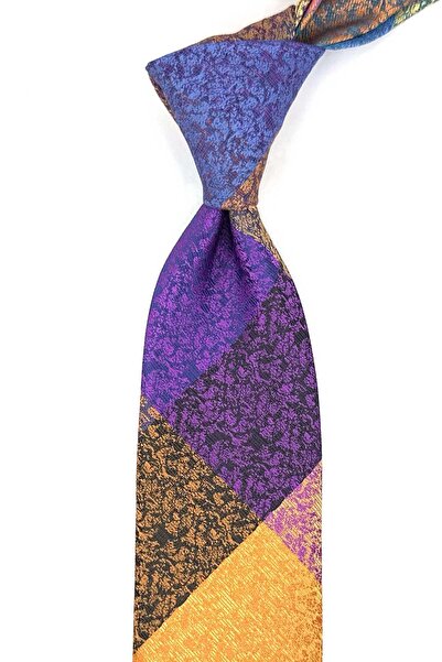 Kravatkolik Sand Pattern Multi-Colored Patchwork Tie Kk13293