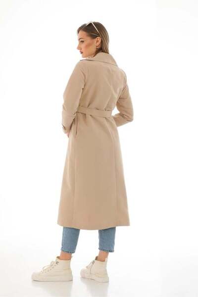 Dadali Buttoned and Belted Trench Coat Dark Stone